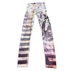 Niyama Sol Toulouse Barefoot Mid Rise Leggings Bold Print Yoga Workout Size XS